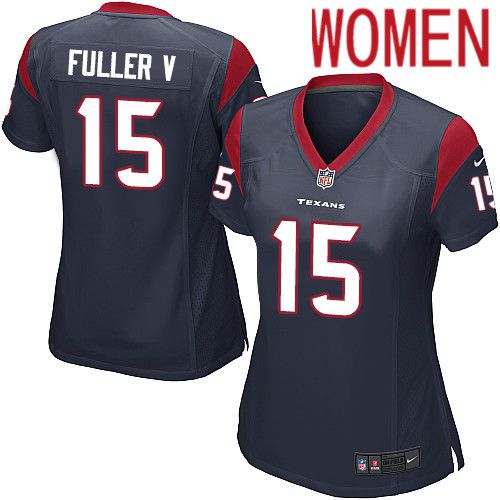 Women Houston Texans #15 Will Fuller V Nike Navy Player Game NFL Jersey